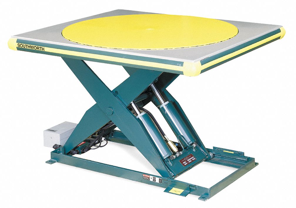 SOUTHWORTH Stationary Scissor Lift Table, 3,500 lb Load Capacity, 43 5/8 in Lifting Height Max