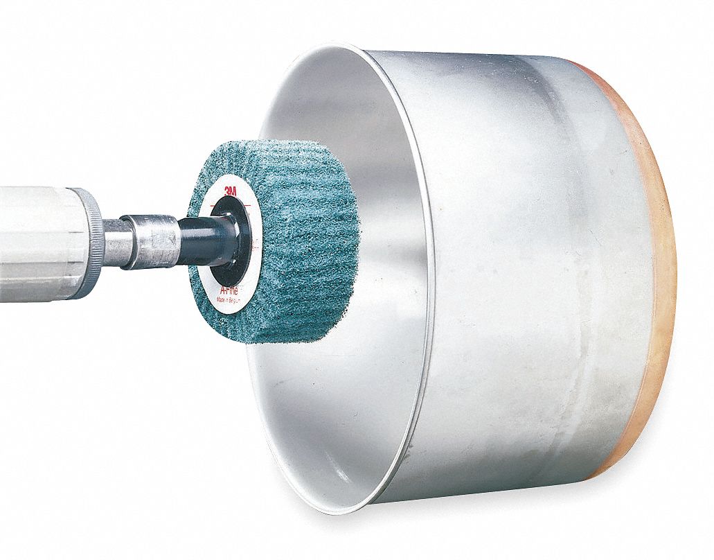 SCOTCHBRITE NonWoven, Straight, Mounted Flap Wheel, Silicon Carbide