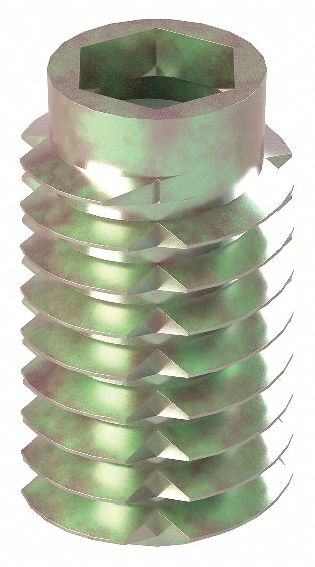 GRAINGER APPROVED 25/32" Die Cast Zinc Alloy Hex Drive Threaded Insert