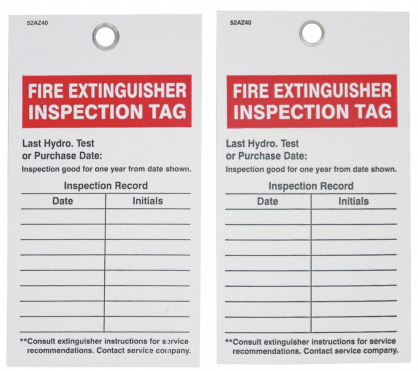 BADGER TAG LABEL CORP Fire Extinguisher Inspection Tag Fire