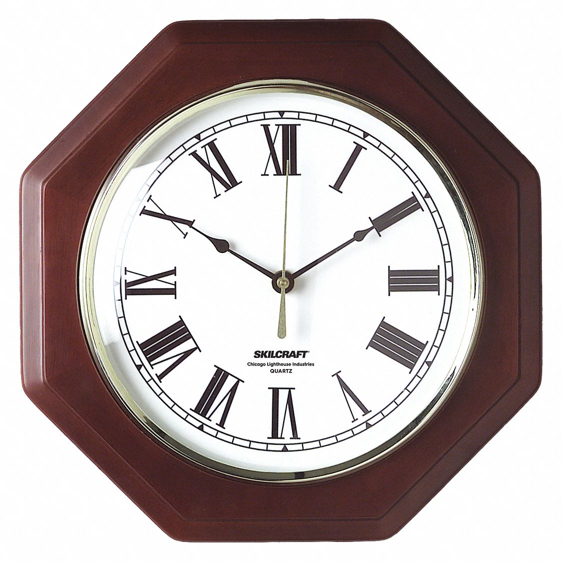 Ability One 12 12 X 12 Octagon Arabic Wall Clock White Hardwood