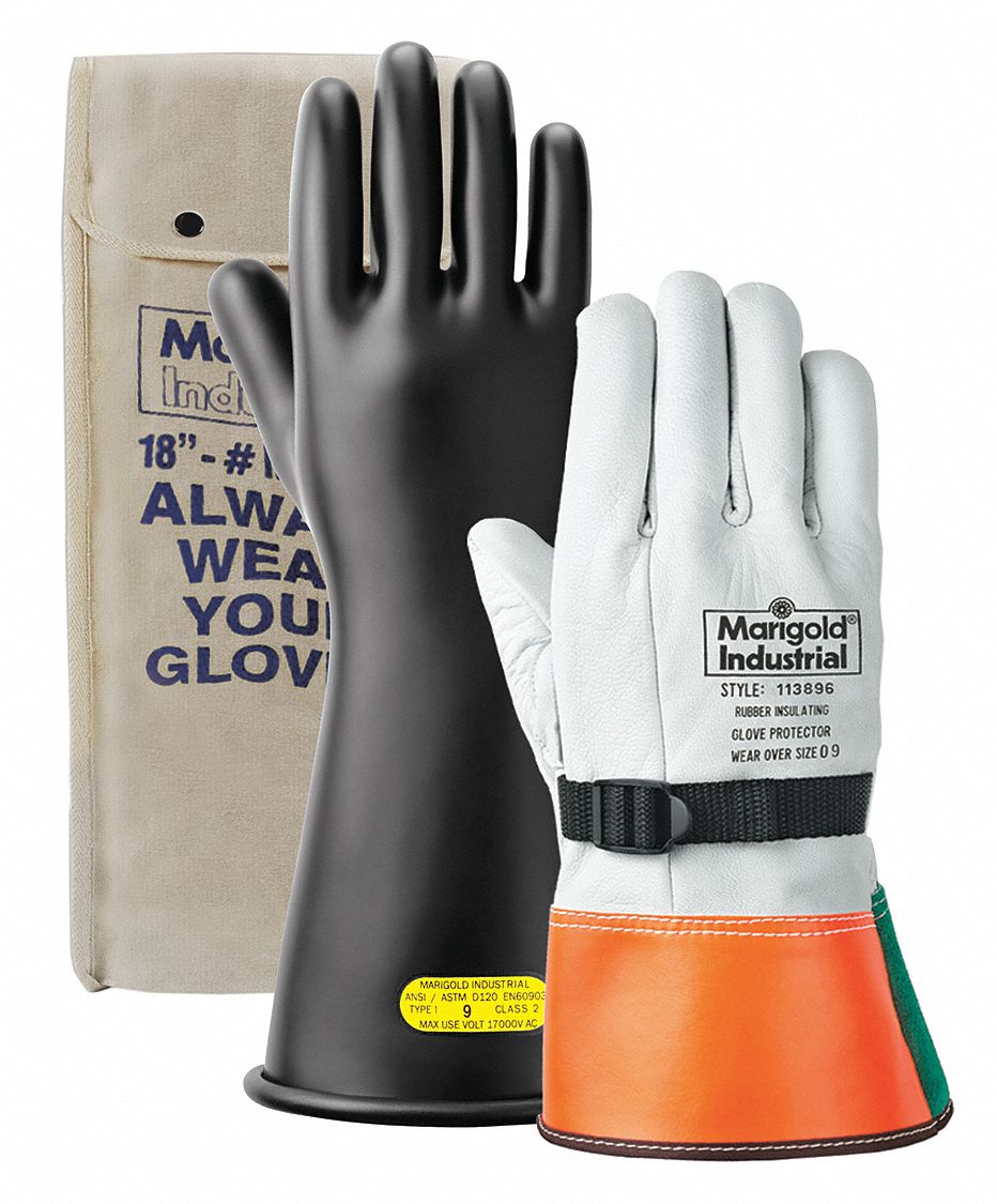 MARIGOLD Yellow Glove Kit, Rubber, 0 Class, Size 10 52EP70CLASS 0 Y