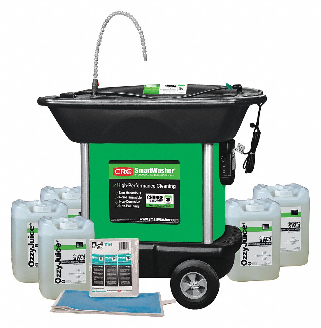 SMARTWASHER Mobile HW Parts Washer Kit, 25 gal. 52HA0614768 Grainger