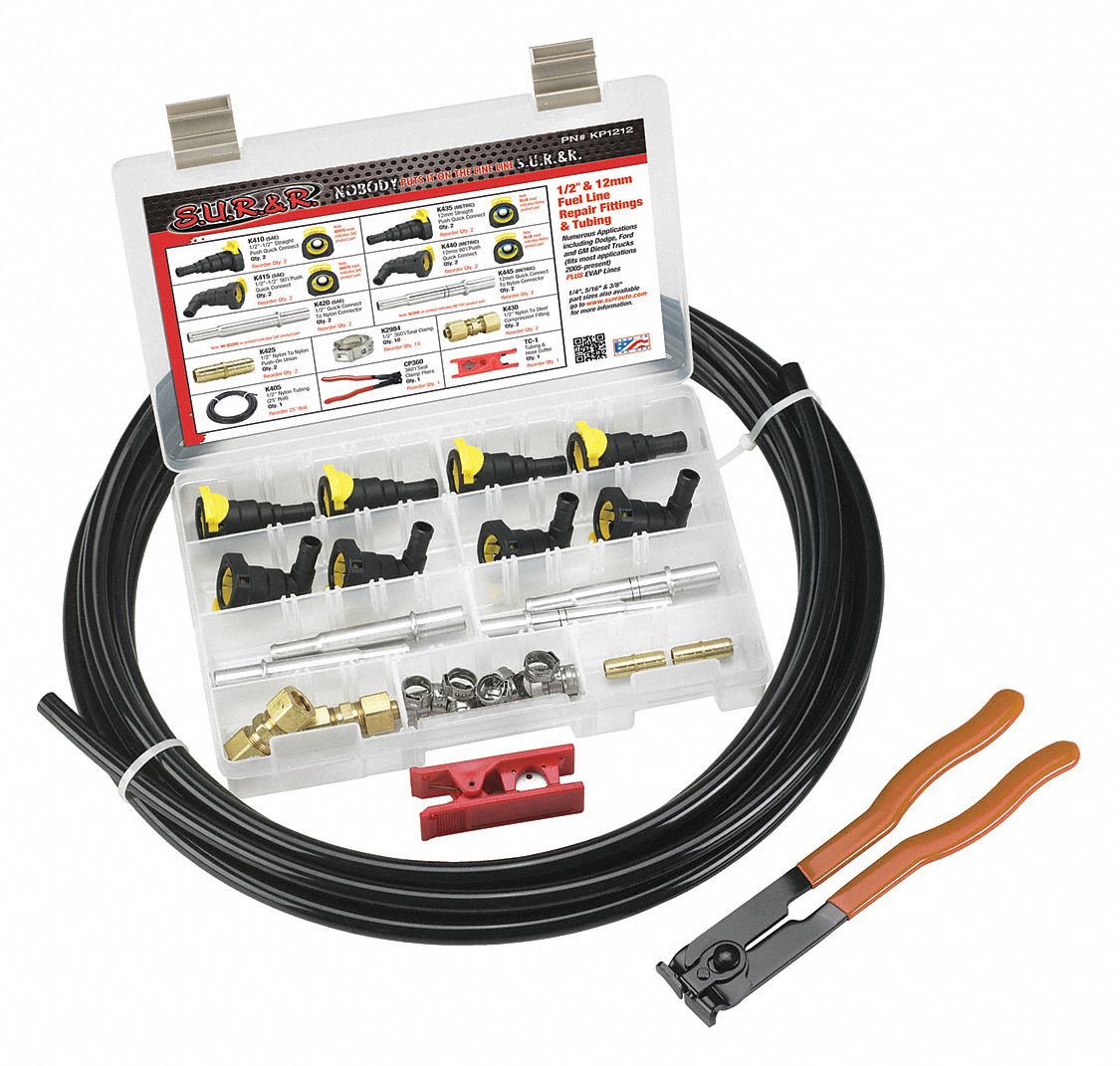 SUR&R Fuel Line Replacement Kit, Clear 52HJ06KP1212 Grainger