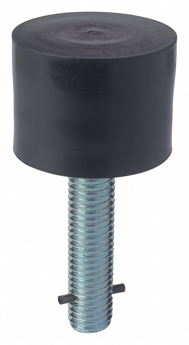 ROCKWOOD Door Stop, Rubber, 11/2" H, 2" Base Dia. 52HU23466 Grainger