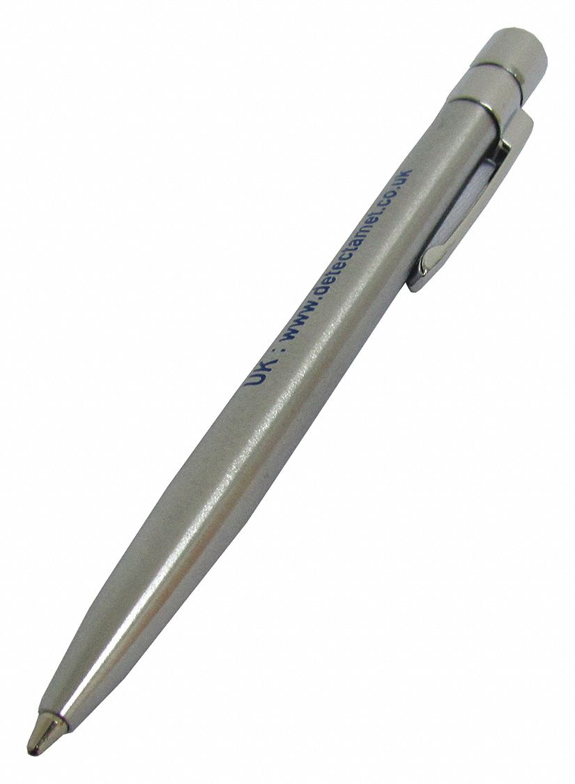 DETECTAMET, INC. Metal Detectable Stick Pen, Blue Ink Color, Silver