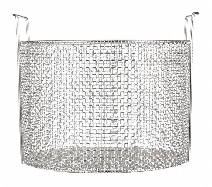 MARLIN STEEL WIRE PRODUCTS Mesh Basket w/Handles, Stainless Steel, 10