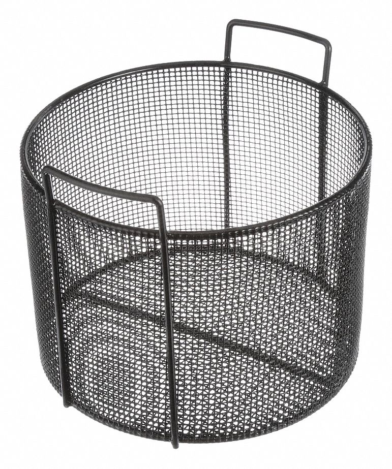 MARLIN STEEL WIRE PRODUCTS Mesh Basket w/Handles, Steel, 10 Height (In