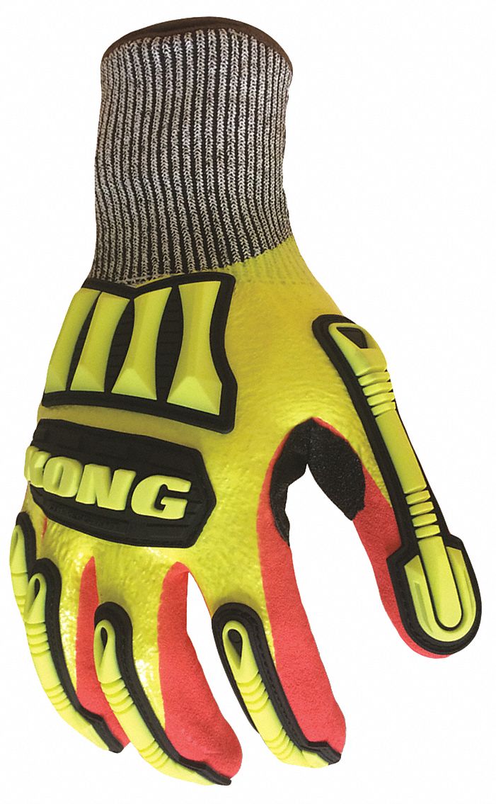 IRONCLAD Impact Resistant Gloves, Nitrile Palm Material, XL, Yellow