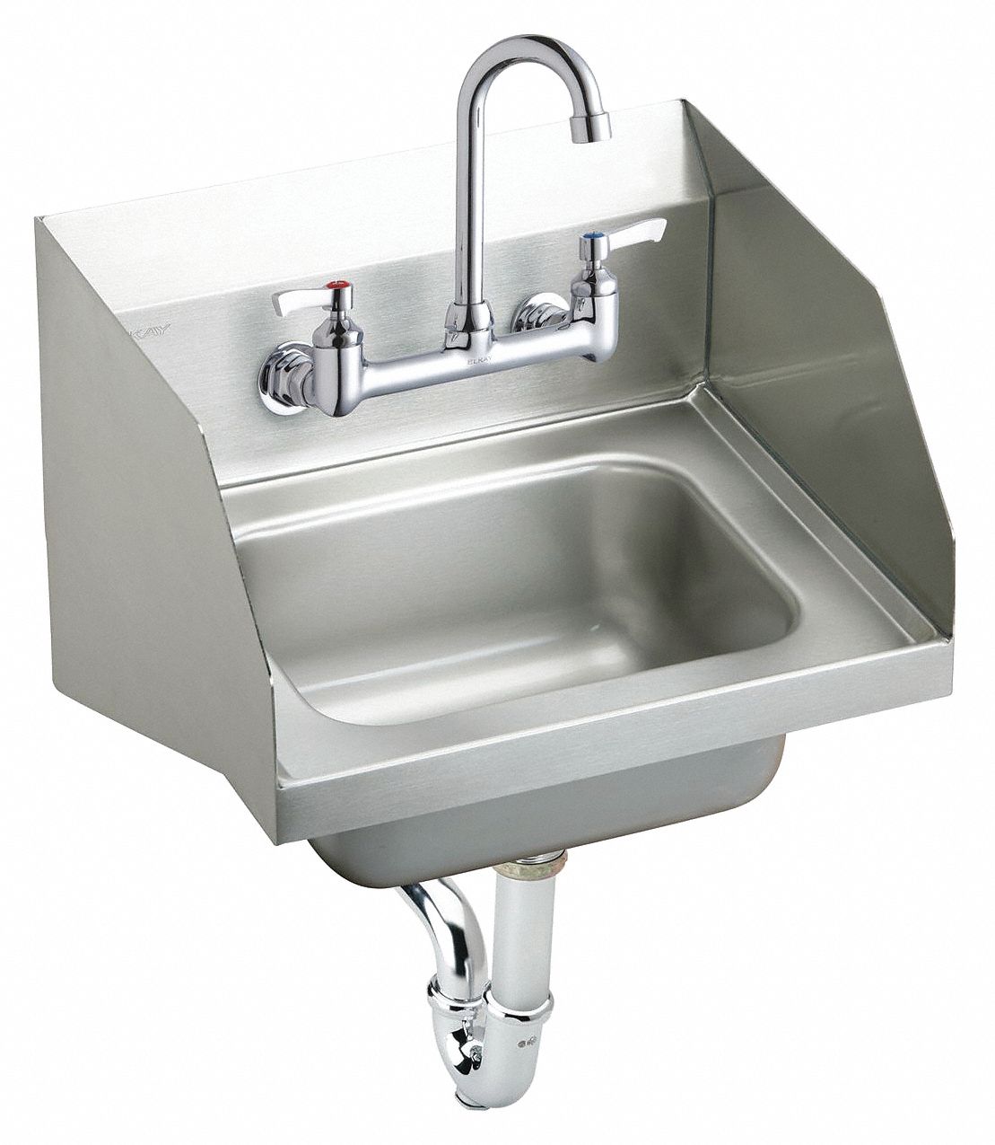 ELKAY Stainless Steel Hand Sink, With Faucet, Wall Mounting Type