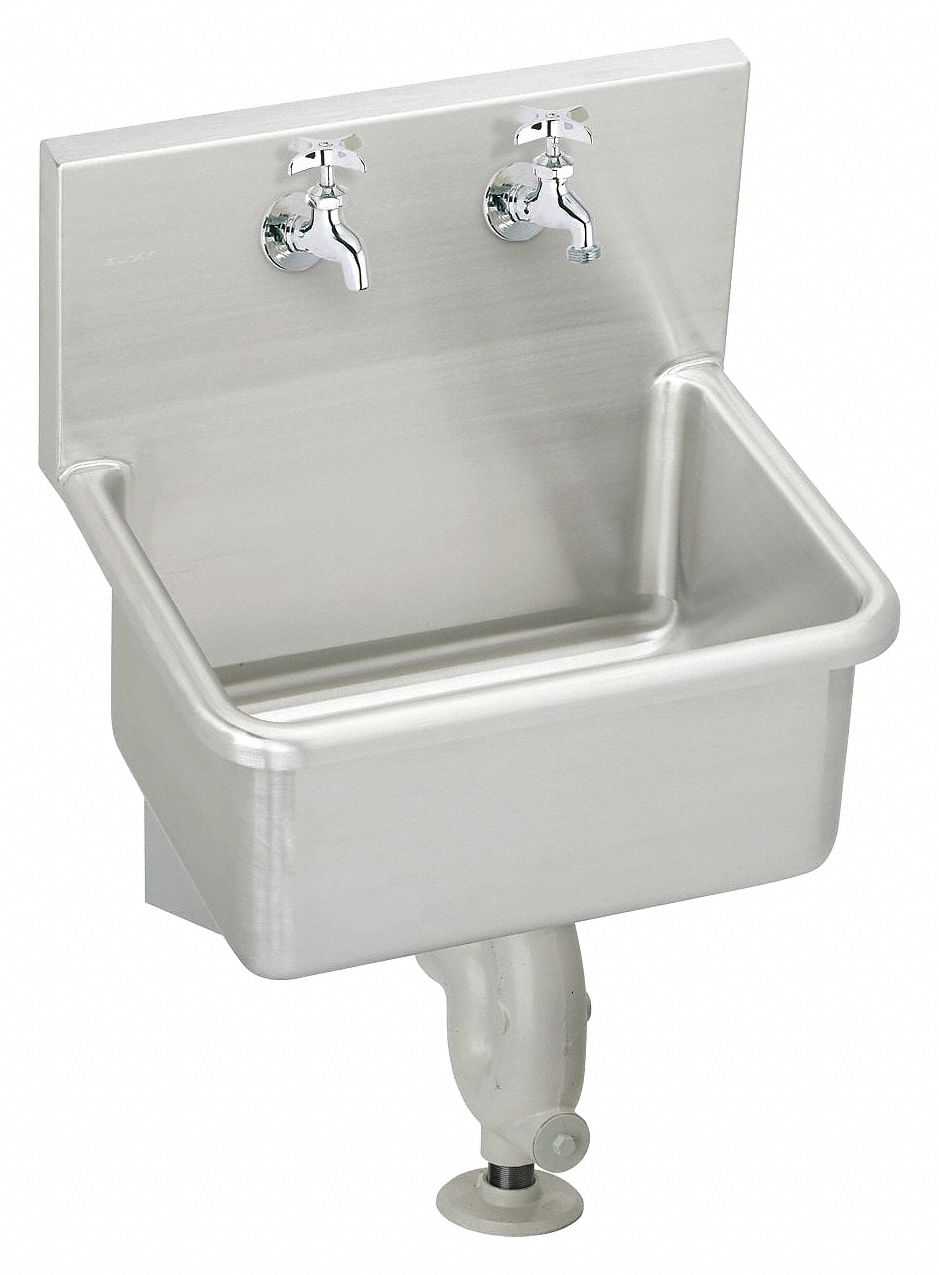 ELKAY WallMount Utility Sink, 1 Bowl, Stainless Steel, 25"L x 191/2"W