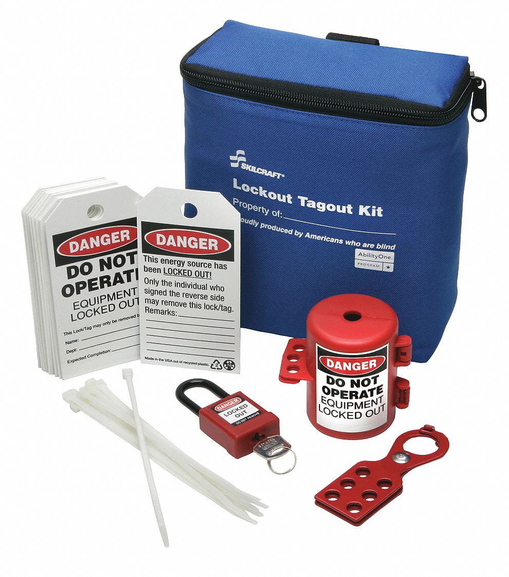 ABILITY ONE Lockout/Tagout Kit, Filled, Electrical Lockout, Tool Box