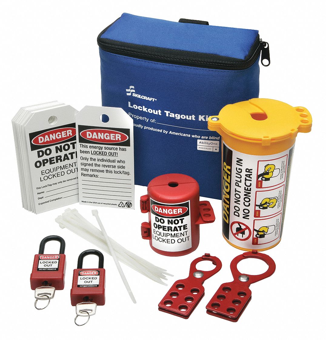 ABILITY ONE Lockout/Tagout Kit, Filled, Electrical Lockout, Tool Box