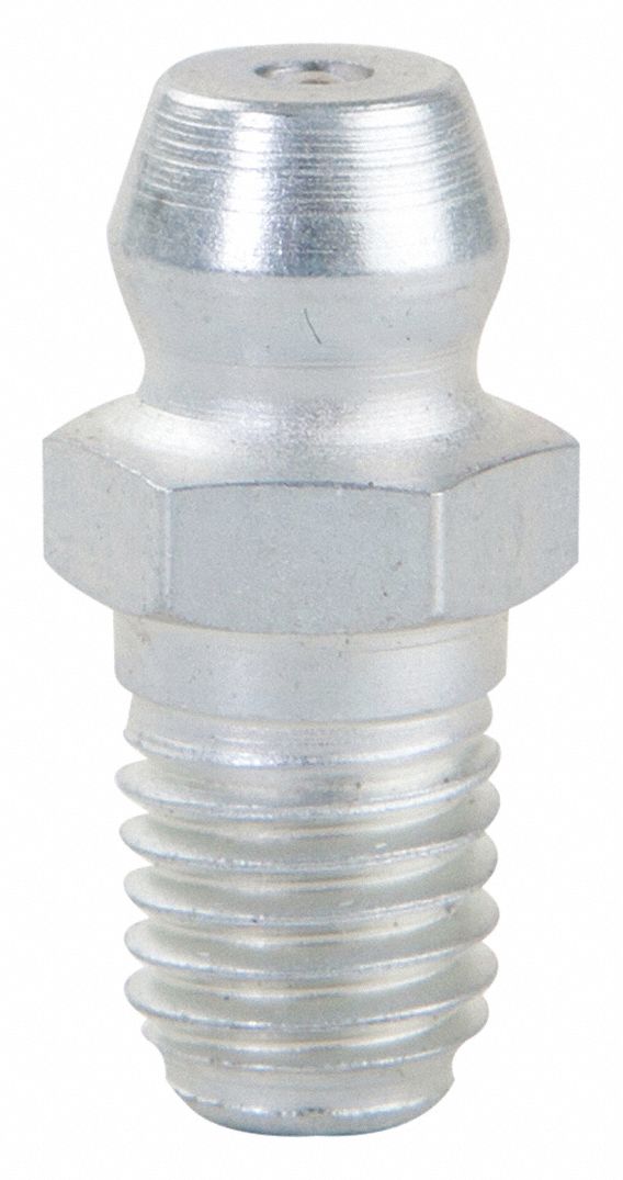 WESTWARD Standard Grease Fitting, 1/4"28 SAELT, Straight, ZincPlated