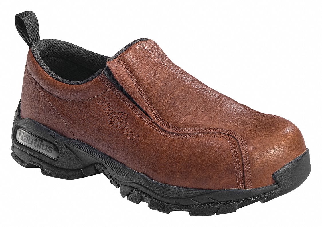NAUTILUS SAFETY FOOTWEAR Loafer Shoe, 17, M, Men's, Brown, Steel Toe Type, 1 PR 52WP15N1620M
