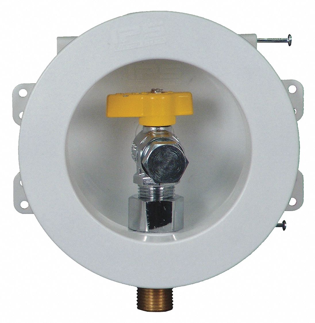 WATERTITE 8" x 8" Brass Mini Round Gas Outlet Box Outlet Box with 1/2