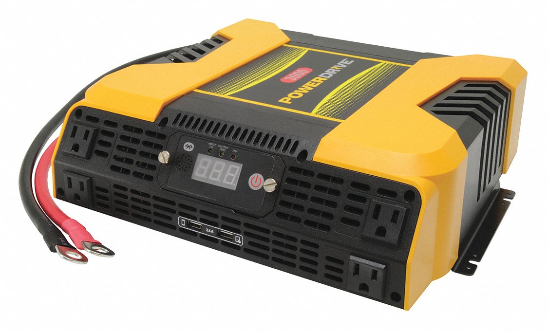 POWER DRIVE Inverter, 115VAC, 12.8VDC, 3000W 52YF69PD3000 Grainger