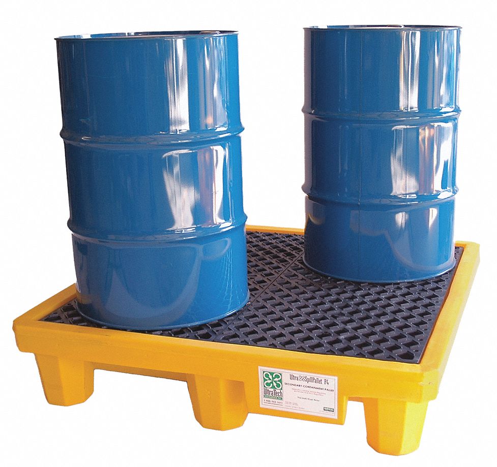 ULTRATECH Spill Containment Pallets, Uncovered, 66 gal. Spill Capacity