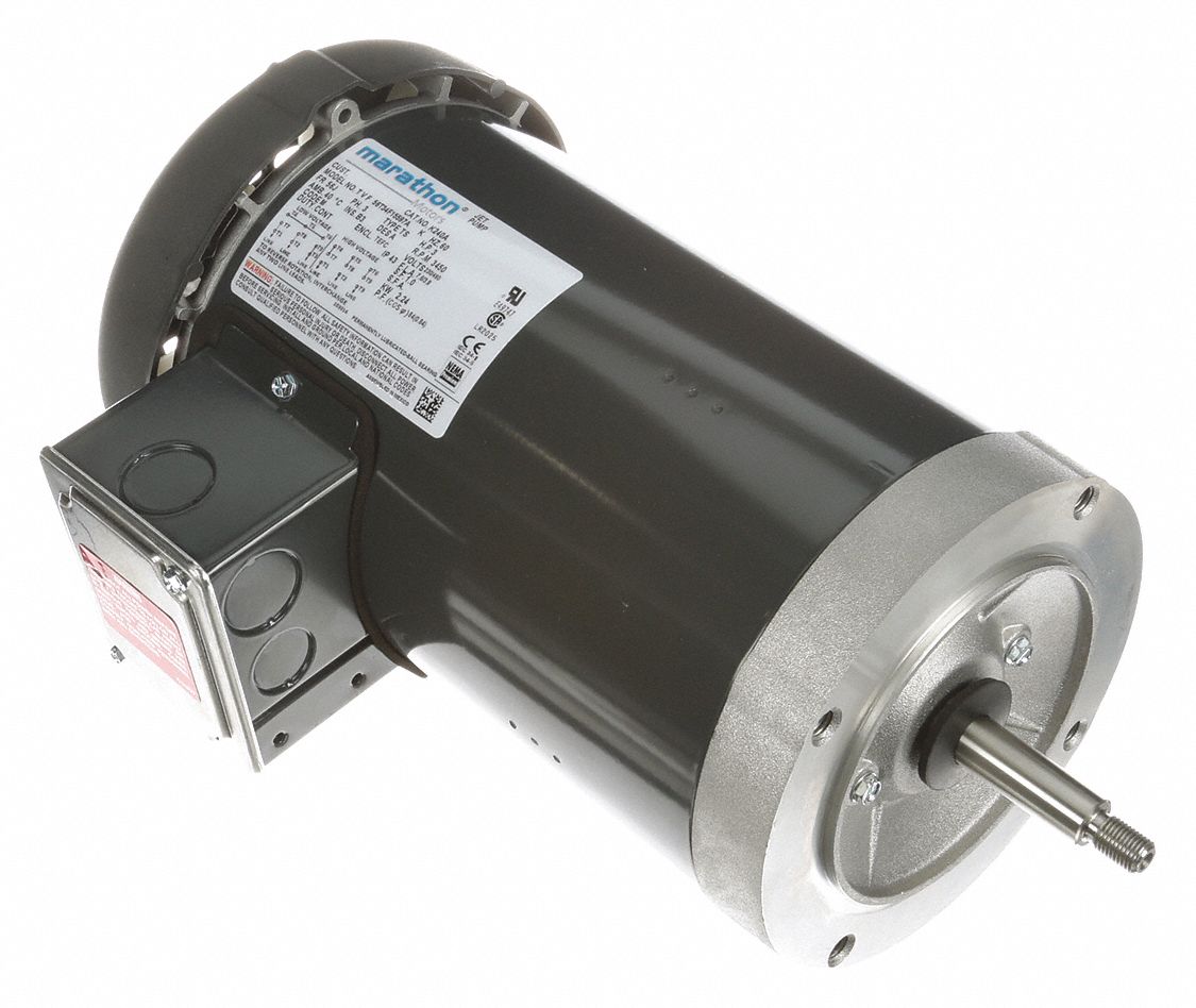 MARATHON MOTORS Jet Pump Motor, 3 HP, 3Phase, 7.4 in, Nameplate RPM