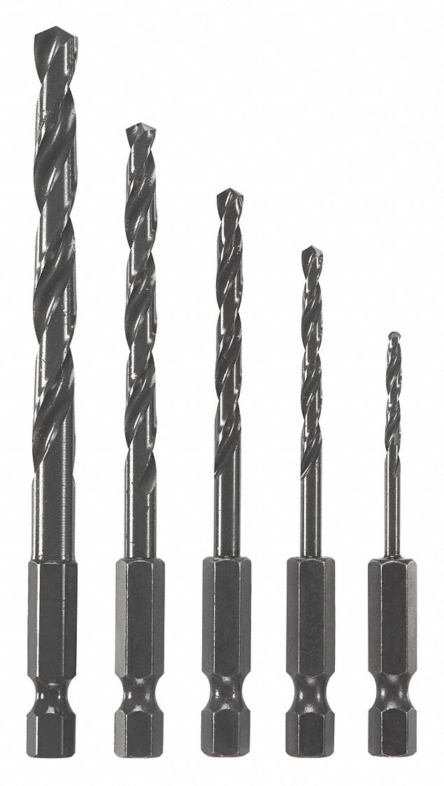 BOSCH Drill Bit Set,5 pcs.,Black Oxide Finish, BL5IM 346471342 eBay