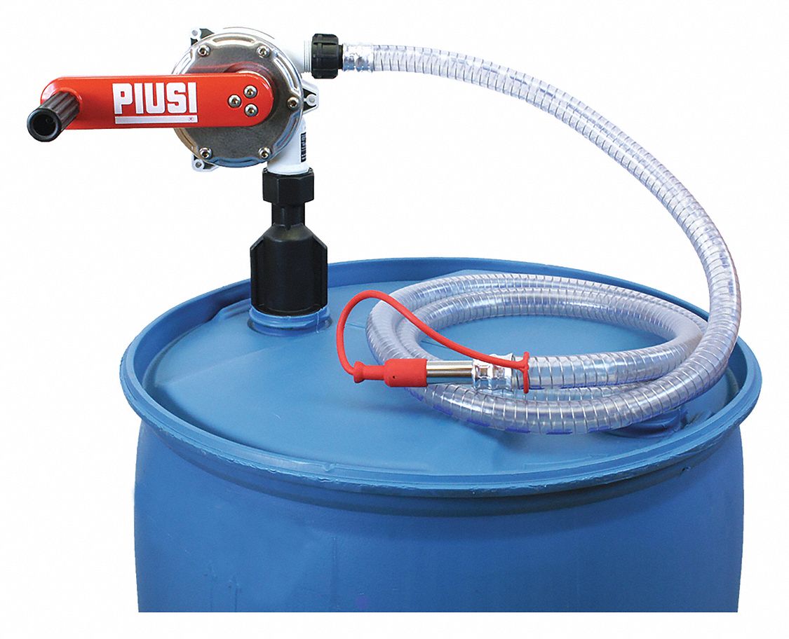 Piusi Hand Operated Drum Pump Rotary Basic Pump With Discharge Hose