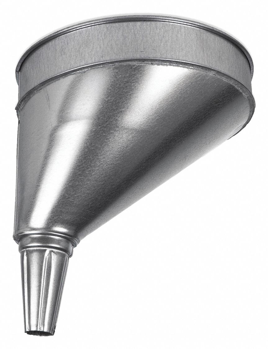FUNNEL KING Galvanized Offset Funnel, Steel, 6 qt. Total Capacity, 115