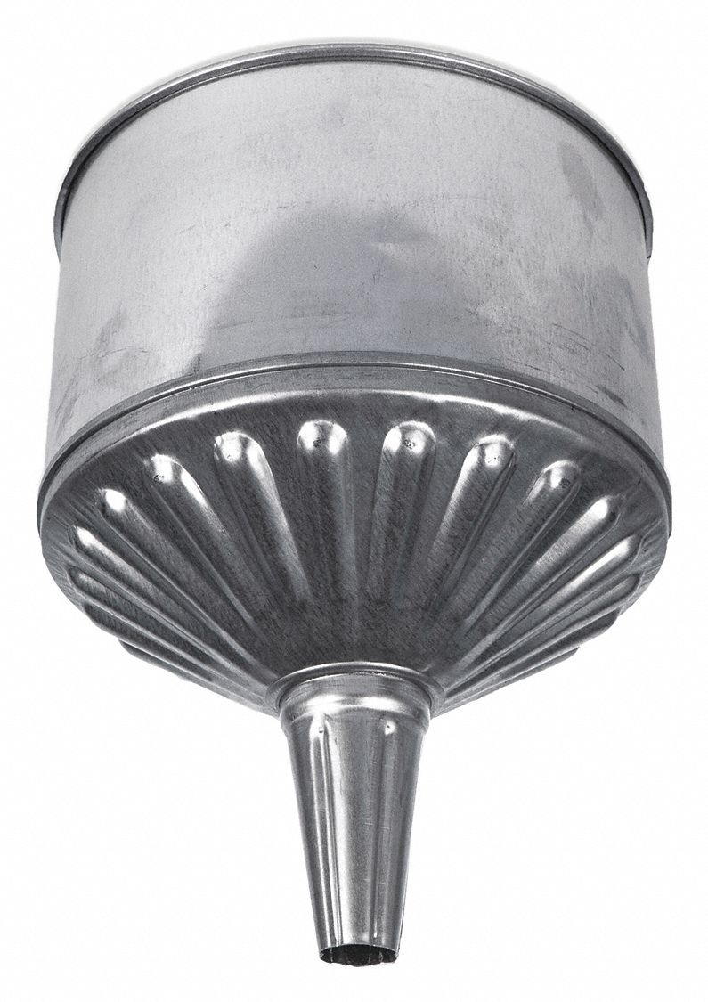 FUNNEL KING Galvanized Funnel, Steel, 8 qt Total Capacity, 11 7/8 in