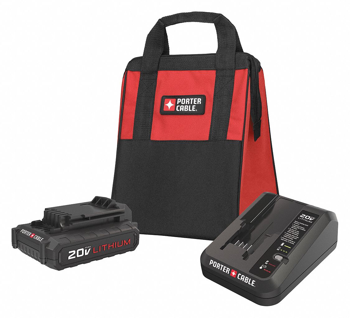 PORTER CABLE 20V MAX™ Battery and Charger Kit, LiIon, For Use With