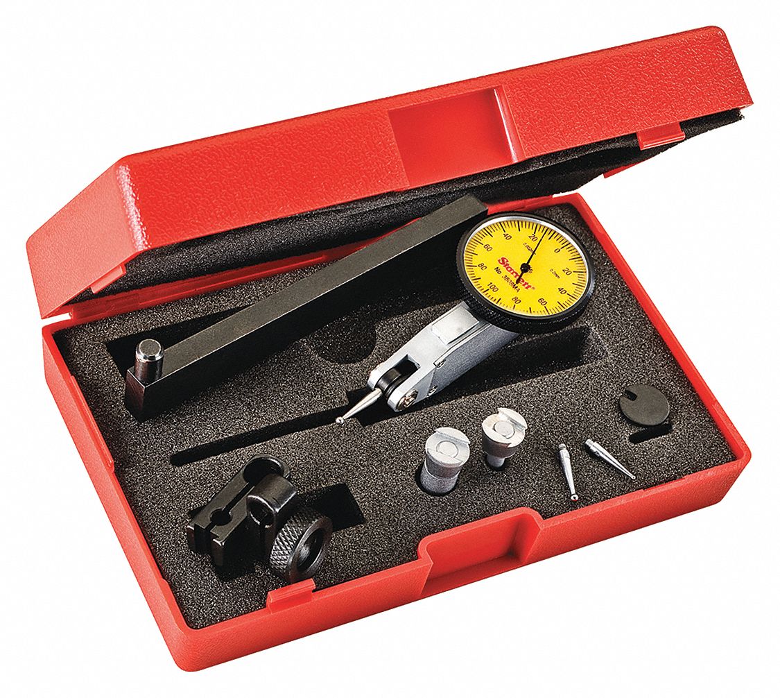 STARRETT Dial Test Indicator Set, Horizontal Indicator Style, Yellow, 0