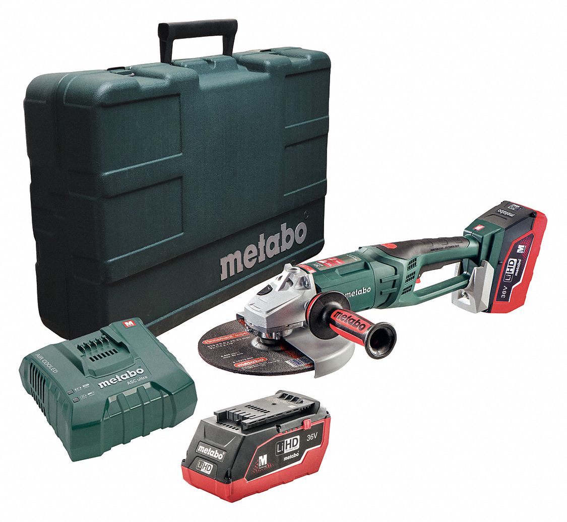 METABO 9" UltraM Cordless Angle Grinder Kit, 36.0 Voltage, 6600 No