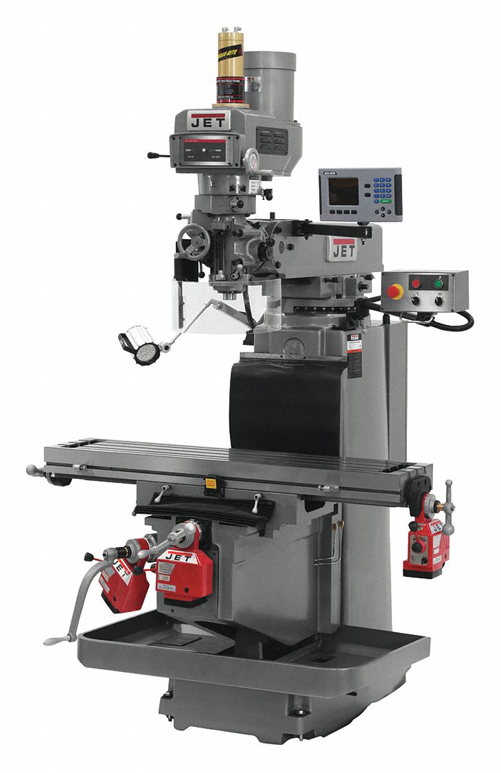 JET Vertical Milling Machine, Variable Speed R8, 12 x 54 Table Size (In