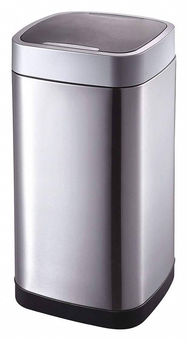 GRAINGER APPROVED Trash Can, Sensored, Light Duty, 13 gal. 54TT82