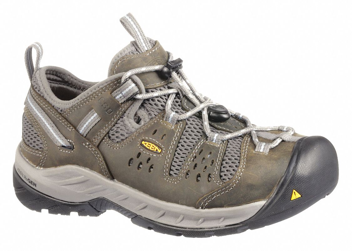 KEEN Hiker Shoe, 10, W, Women's, Gargoyle/Blue Fog, Steel Toe Type, 1