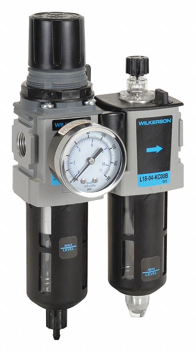 WILKERSON Filter/Regulator/Lubricator, 3/8 in NPT, 0 to 125 psi