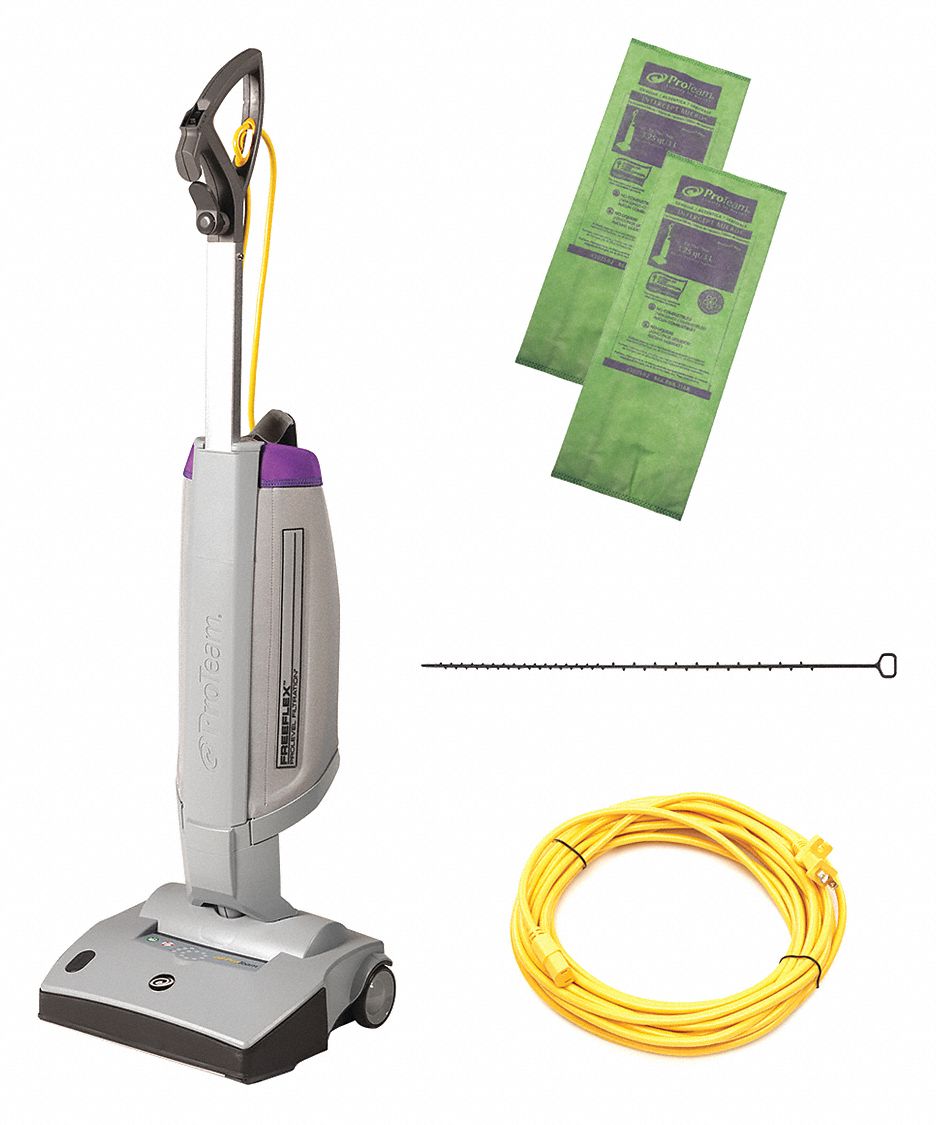 PROTEAM Cordless Upright Vacuum, 14 in Cleaning Path Width, 68 cfm, 13.