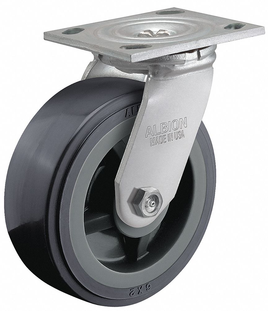 Albion Casters Standard Plate Caster Swivel Polyurethane 600 Lb 4