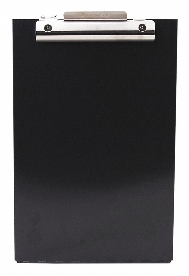 SAUNDERS Black Aluminum Storage Clipboard, Letter File Size, 9" W x 14
