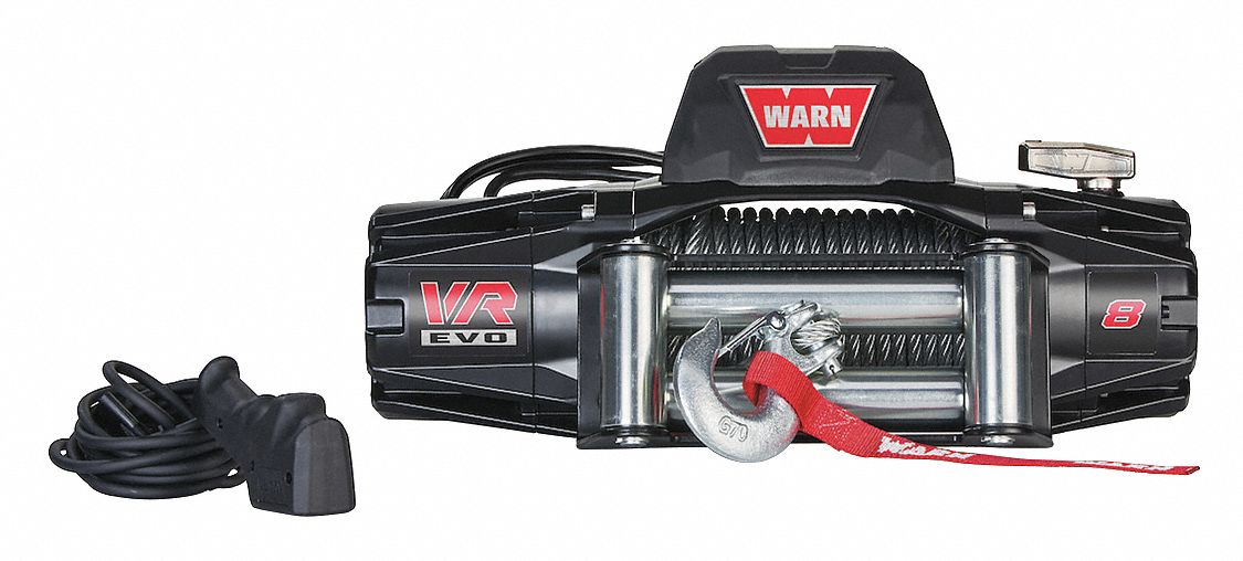 WARN 12V DC Lifting Electric Winch with 24.0 fpm and 8,000 lb 1st Layer Load Capacity 55HA55