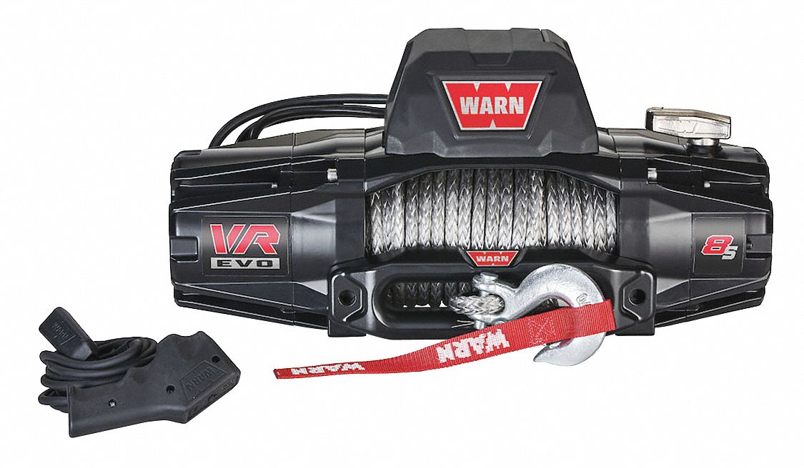 WARN 12V DC Lifting Electric Winch with 24.0 fpm and 8,000 lb 1st Layer Load Capacity 55HA58