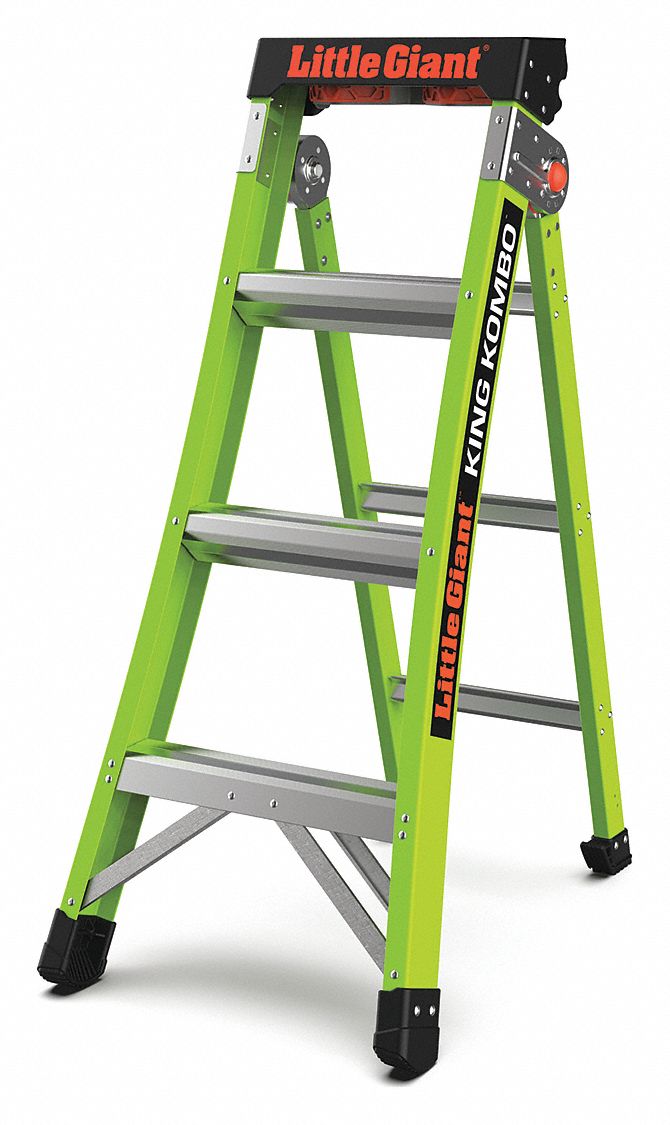 LITTLE GIANT Fiberglass Multipurpose Ladder, 375 lb. Load Capacity, 21.