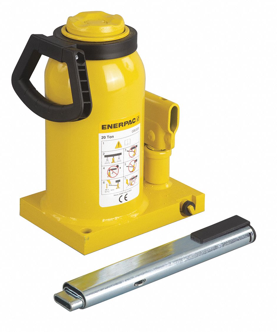 ENERPAC 63/4 in x 43/4 in Hydraulic Steel Bottle Jack with 20 ton