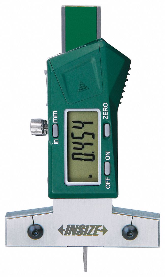 INSIZE Compact Digital Depth Gauge, Depth Gauge Type Solid, Range 0 in