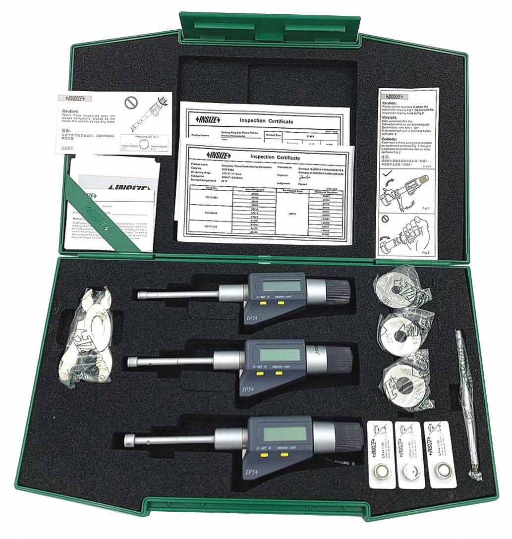 INSIZE Digital 3Point Inside Micrometer Set, Inside Micrometer Type 3