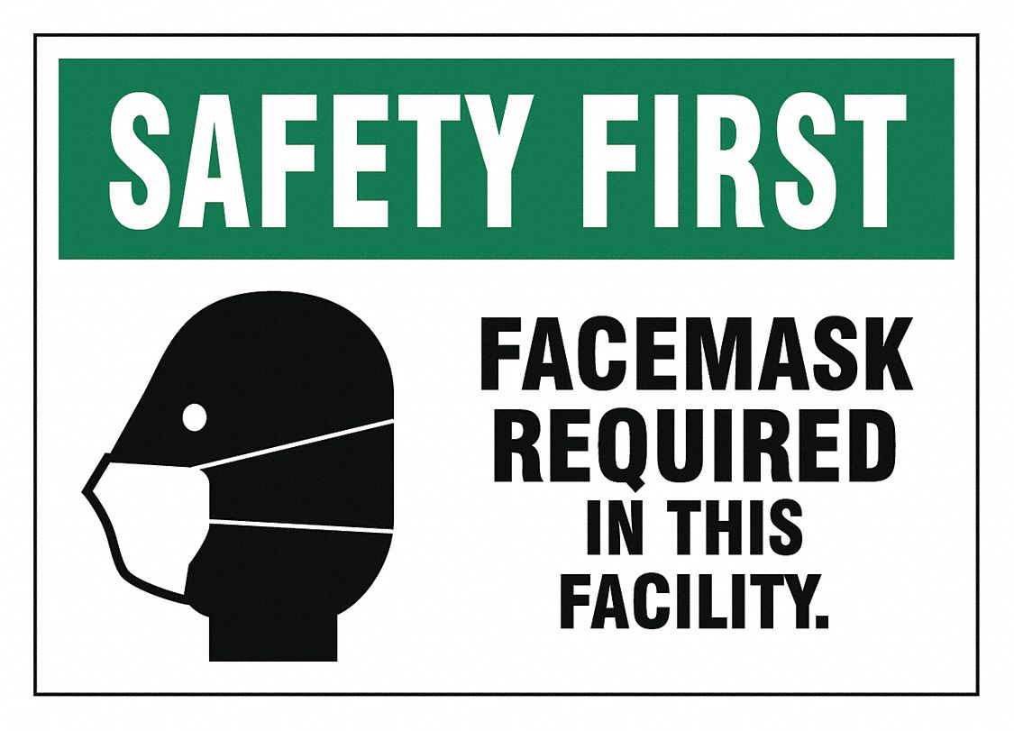 GRAINGER APPROVED Adhesive Safety Sign, 7 in Height, 10 in Width, Vinyl