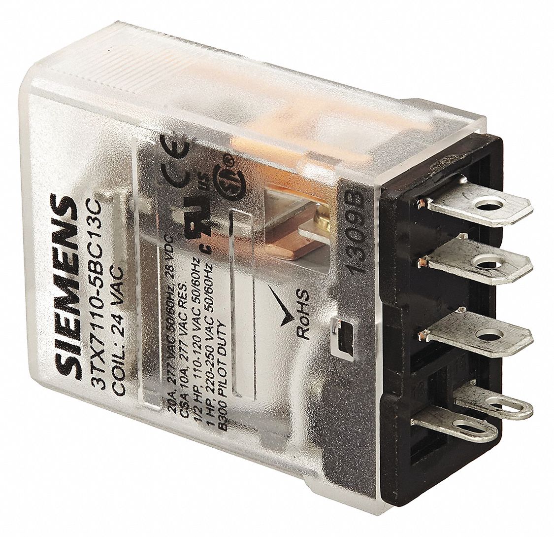 SIEMENS Plug In Relay, 120V AC Coil Volts, 15A @ 28V DC Contact Rating ...