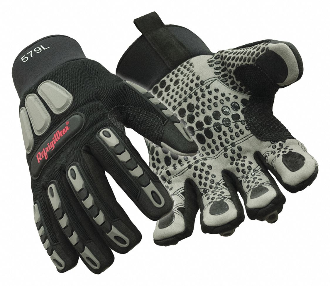 REFRIGIWEAR Insulated Impact Pro Glove, L/9, Mechanics, 1 PR 56KC41