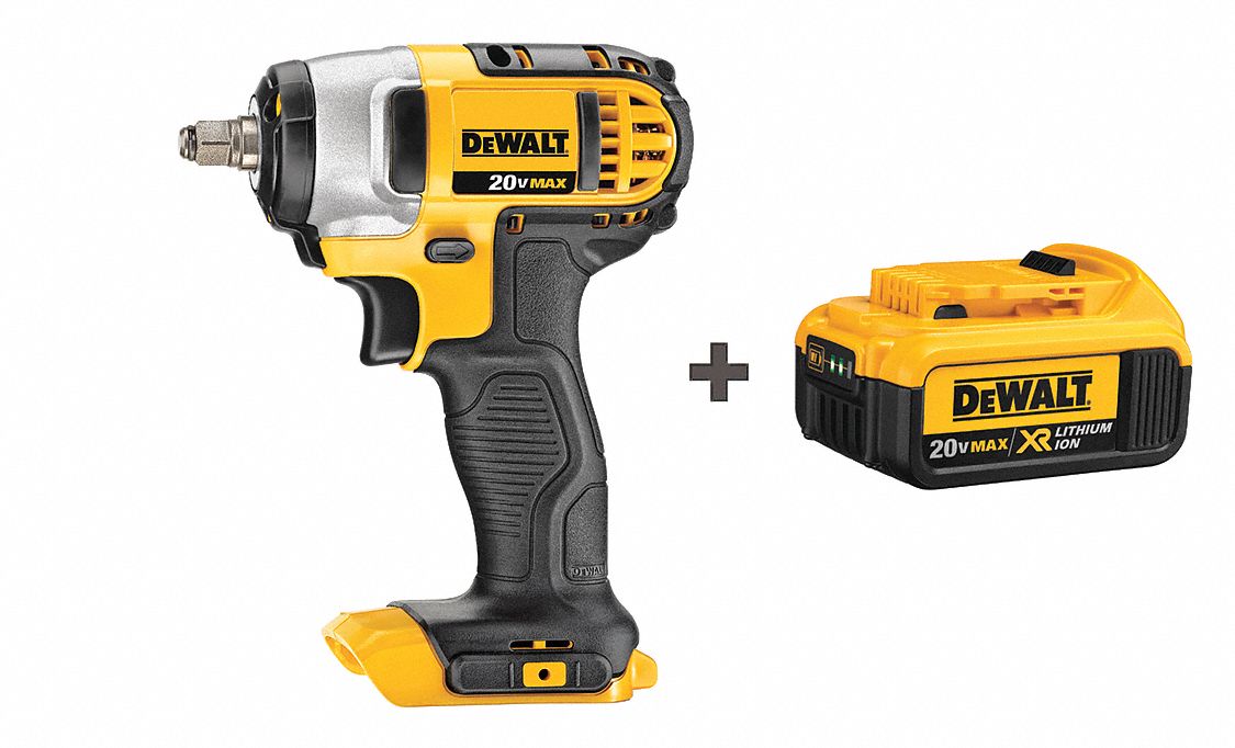 DEWALT Cordless Impact Wrench Kit,3/8" Drive 58JL56DCF883B/DCB204