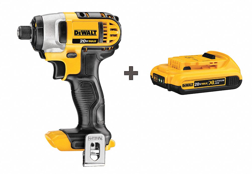 DEWALT 1/4" Cordless Impact Driver Kit, 20.0 Voltage, 1400 in.lb. Max