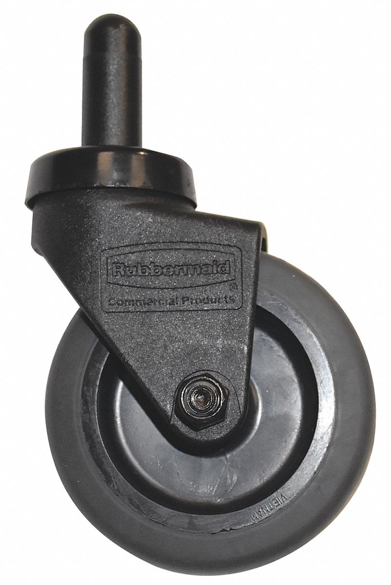 RUBBERMAID COMMERCIAL PRODUCTS Caster, Quiet, 3", Gray, WB Trolley
