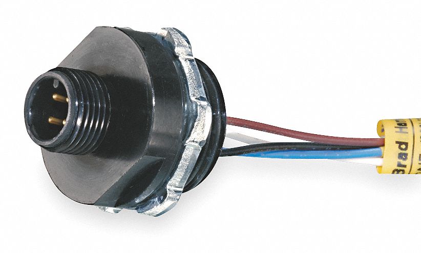 External Thread ReceptacleNumber of Pins: 4, Male, Plug End: Straight, 250VAC/DC Max. Voltage